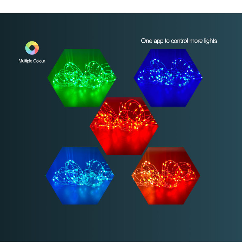 Filo di rame decorativo solare astuto di controllo LED di RGB WIFI APP delle luci di sincronizzazione impermeabile