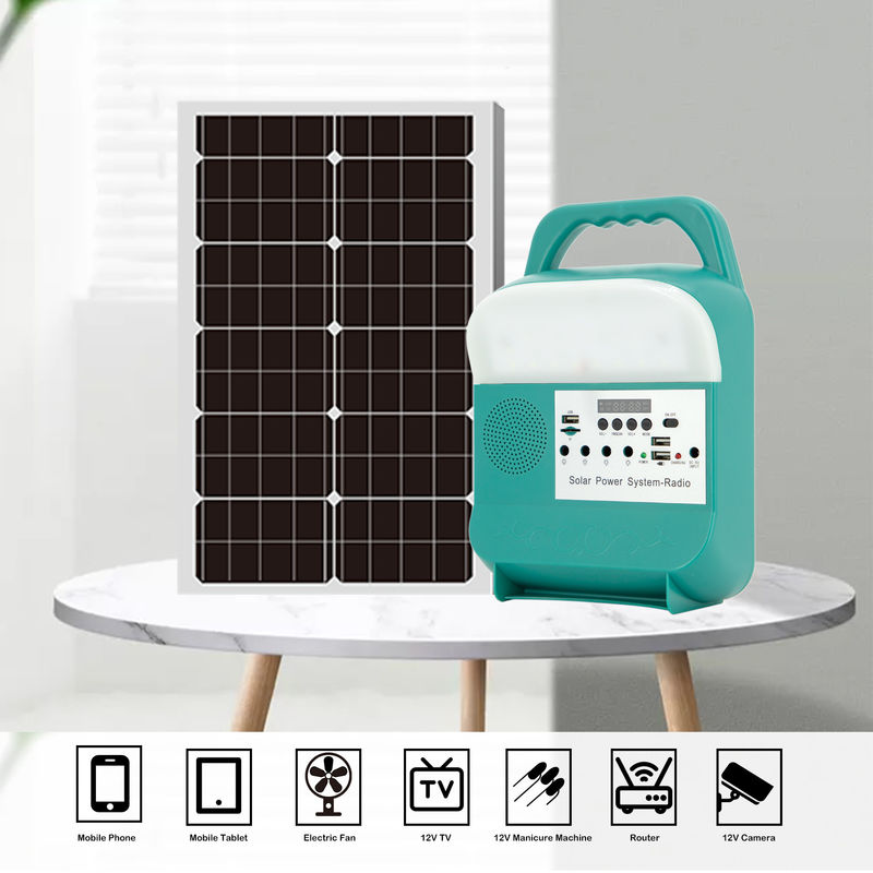 Generatore domestico solare portatile dell'alimentazione elettrica 12V con luce a energia solare radiofonica