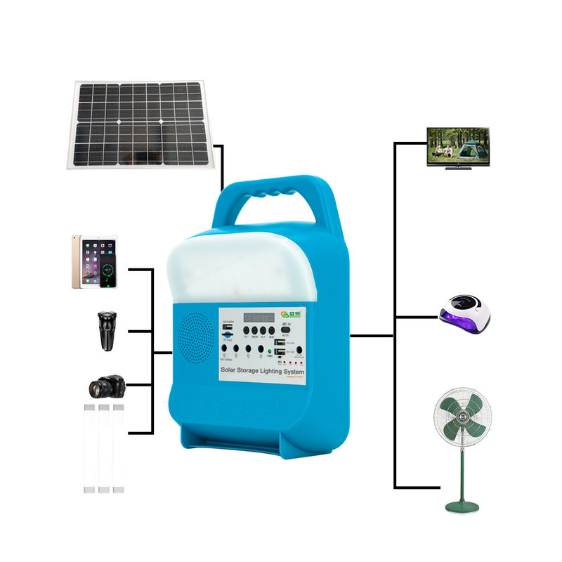 Sistema energetico domestico di campeggio di stoccaggio della radio solare portatile di Kit With Panel Charger Light