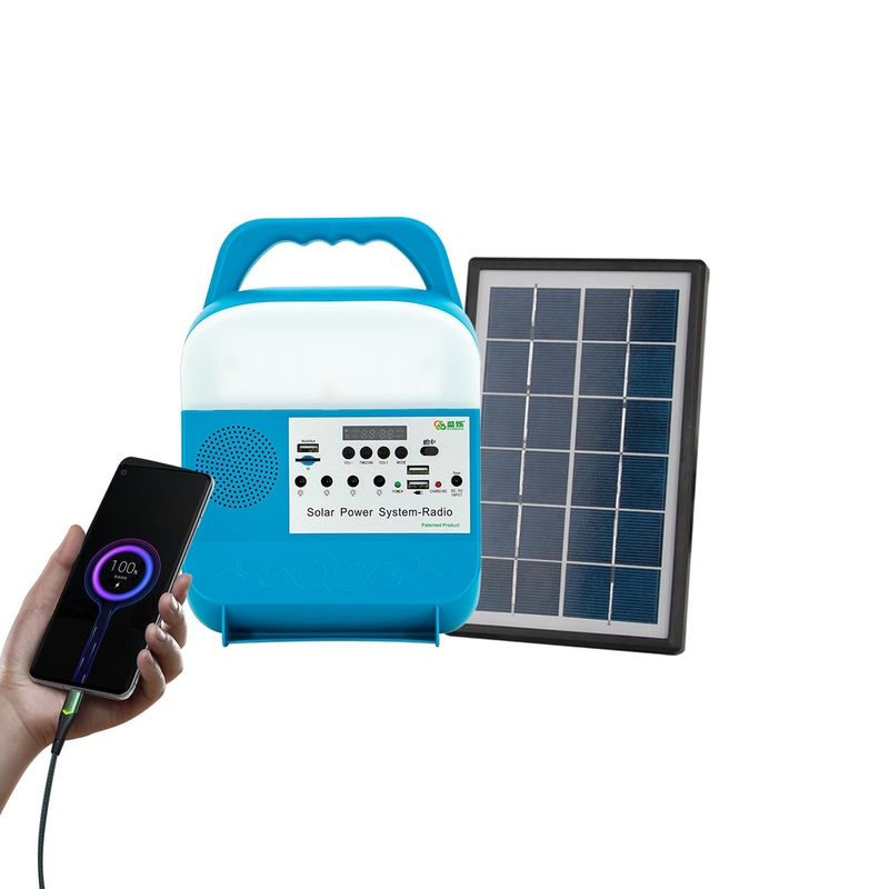 3W la capacità elevata LED alimentato solare accende la Banca portatile del computer portatile per accamparsi