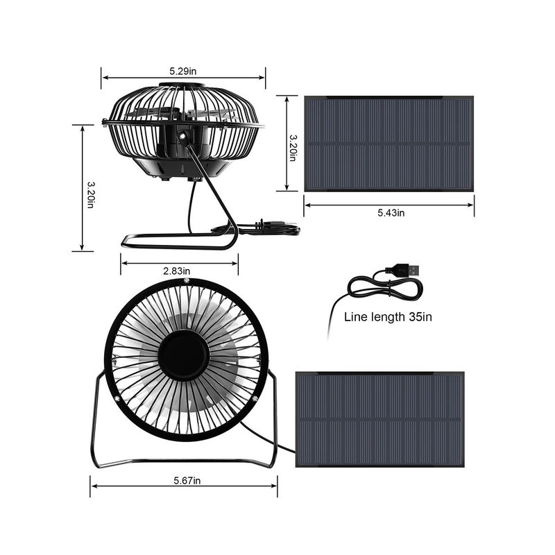 Il fan solare di campeggio domestico di potere del pannello solare di energia delle lanterne elettrico-solari ricaricabili del fan ha condotto la luce