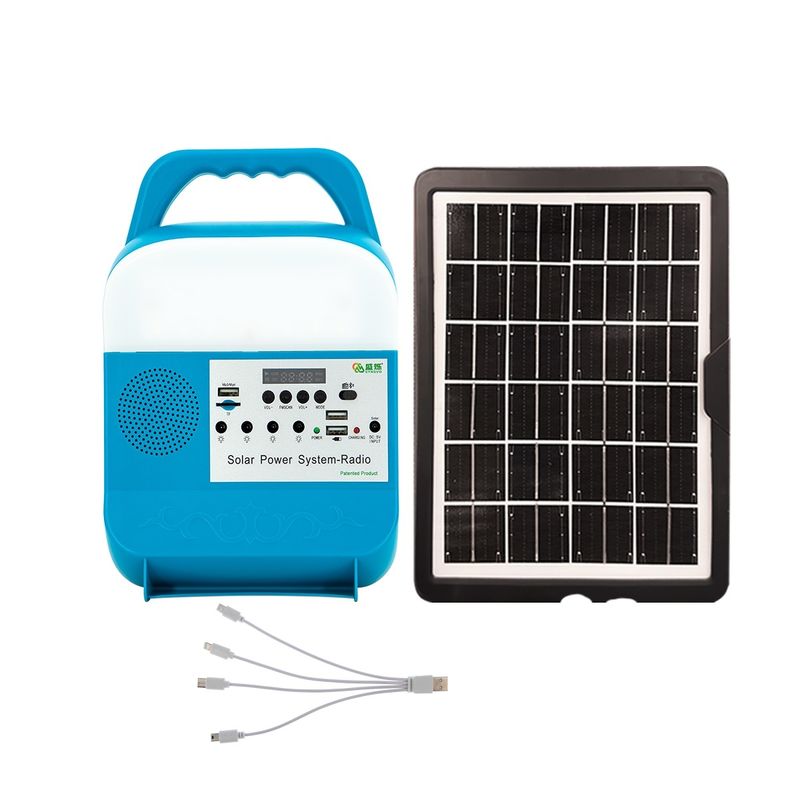 Sistema di illuminazione di Kit With Speaker Solar Energy di energia solare del gruppo elettrogeno solare 5W dei sistemi di illuminazione di energia solare