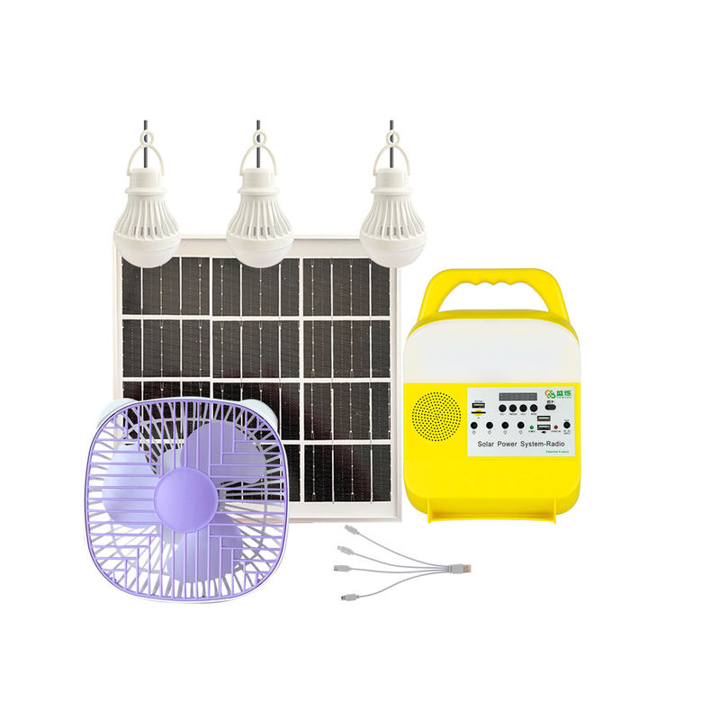 Sistema solare Kit For Home Use delle radio di accensione alimentata di Mini Portable Solar Charging Station con il fan