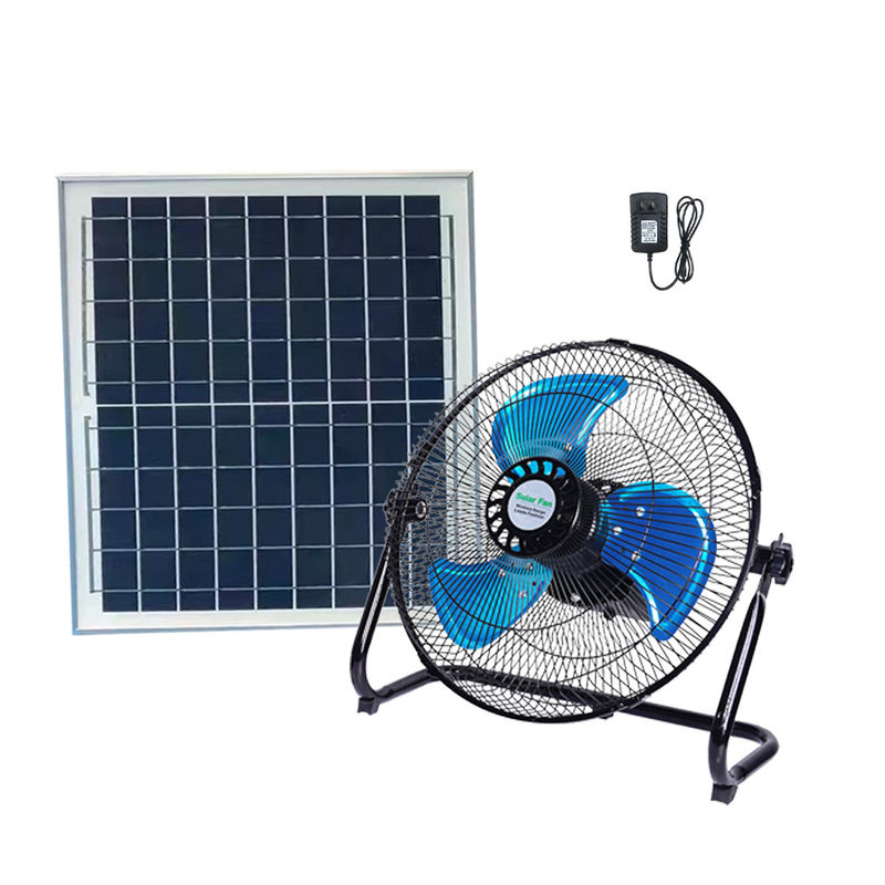 il fan domestico solare del sistema di illuminazione 15W con velocità 12 12 pollici presenta ricaricabile con il pannello