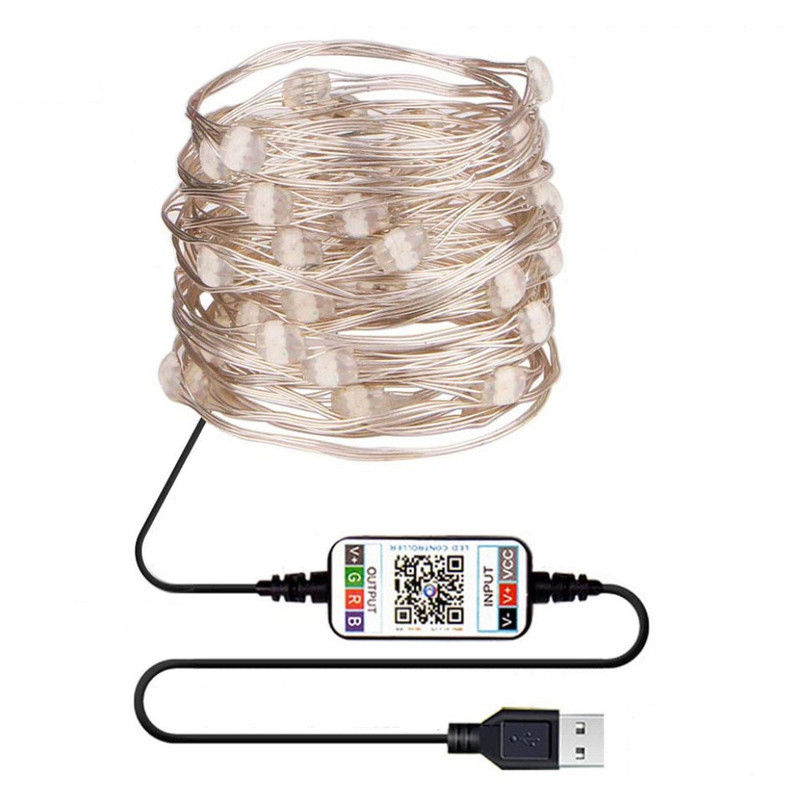Luci alimentate solari del giardino della corda delle luci decorative solari di IP65 USB 6lm