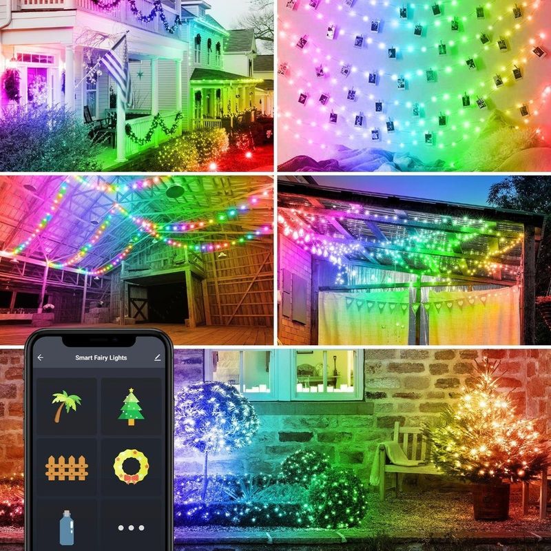 Luci variopinte decorative solari del globo 10m delle luci 5m di Bluetooth WiFi