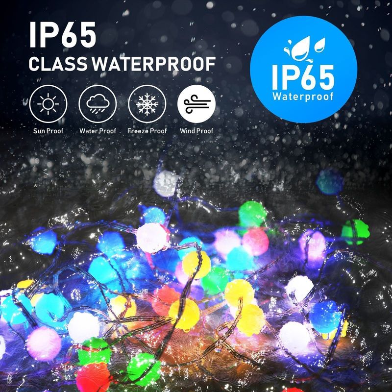 Luci variopinte decorative solari del globo 10m delle luci 5m di Bluetooth WiFi
