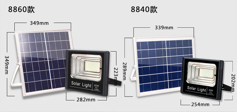 risparmio energetico bianco fresco di inondazione di 100W Jd-8840 del giardino solare 8PCS LED della luce solare