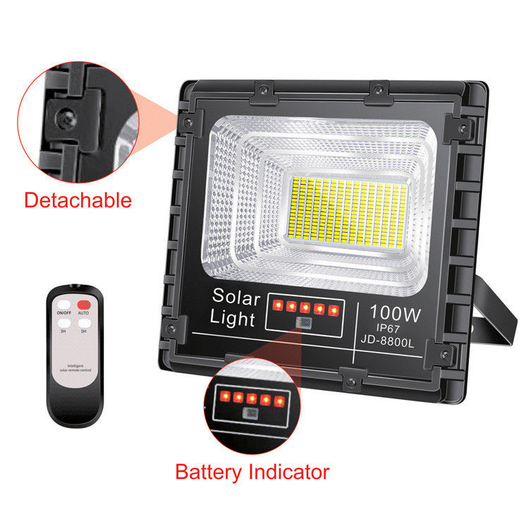Sensore di moto solare all'aperto della luce di inondazione del giardino del LED alimentato con controllo leggero astuto