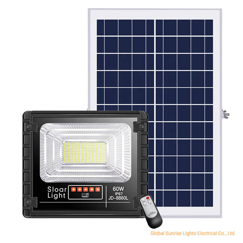 Sensore di moto solare all'aperto della luce di inondazione del giardino del LED alimentato con controllo leggero astuto