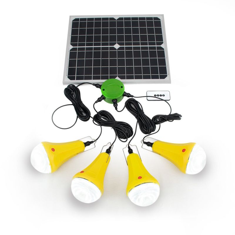 25W Sistema di illuminazione per campeggio a carica solare costruito con batteria Emergenza luce solare Campeggio illuminazione giardino