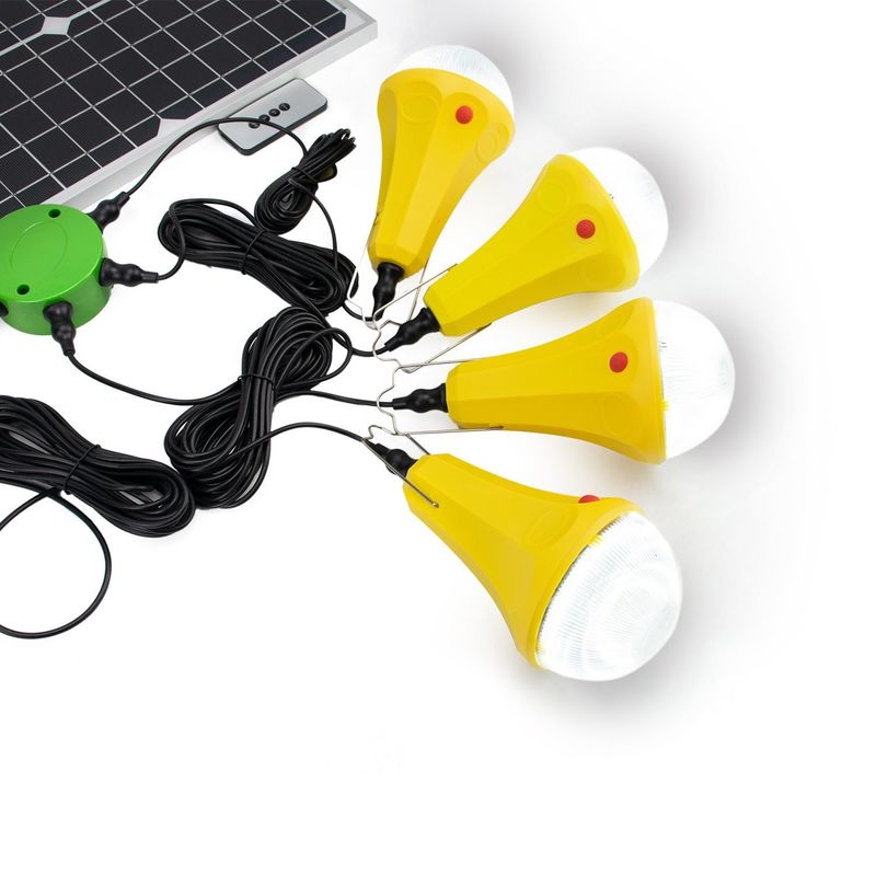 25W Sistema di illuminazione per campeggio a carica solare costruito con batteria Emergenza luce solare Campeggio illuminazione giardino