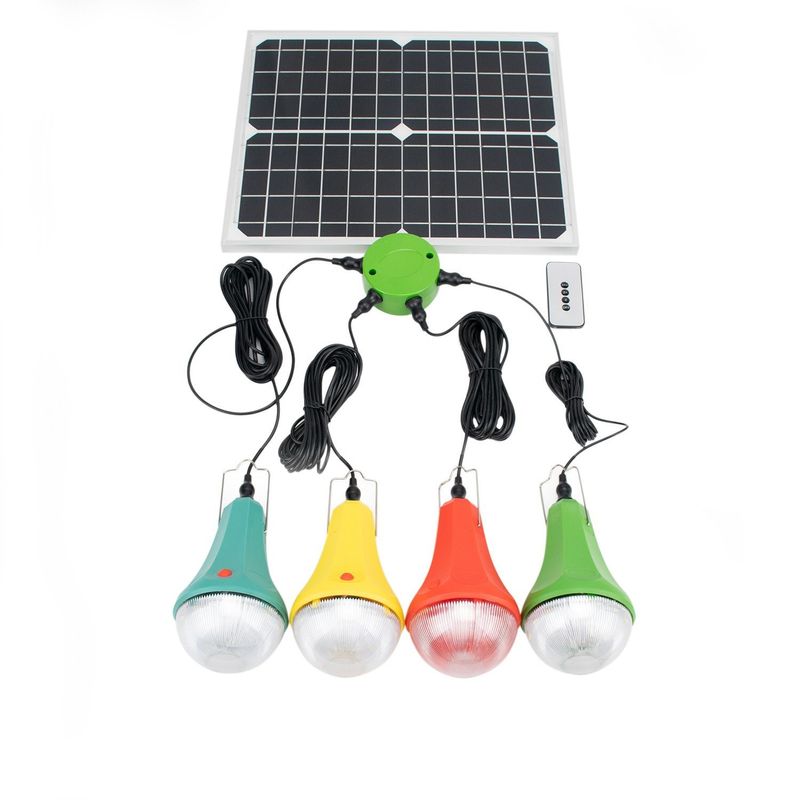 25W Sistema di illuminazione per campeggio a carica solare costruito con batteria Emergenza luce solare Campeggio illuminazione giardino