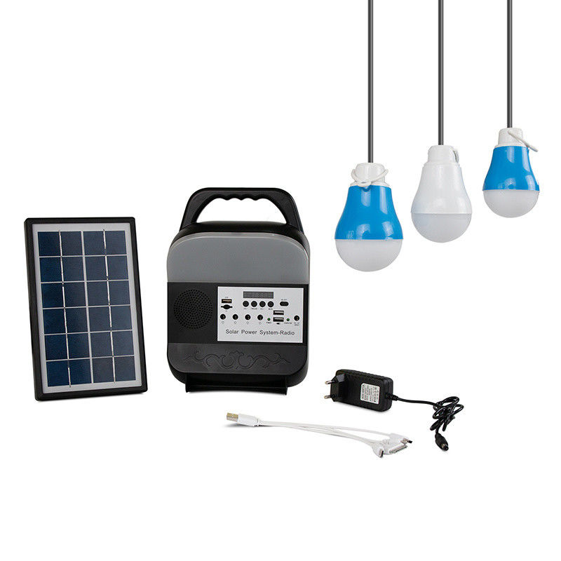 Caricatore solare del sistema di illuminazione di energia solare con il sistema solare portatile radiofonico del pannello dei pannelli solari