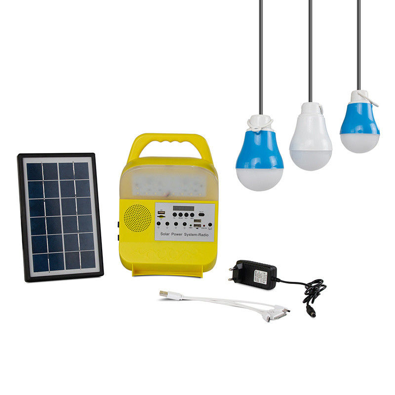 Caricatore solare del sistema di illuminazione di energia solare con il sistema solare portatile radiofonico del pannello dei pannelli solari