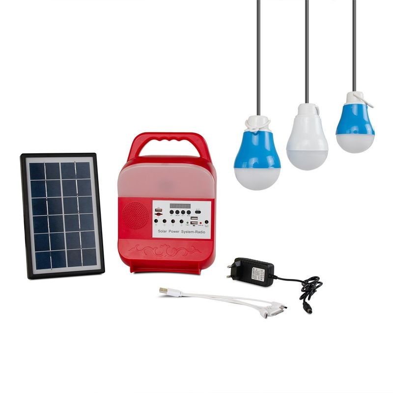 piccola alimentazione elettrica mobile di campeggio all'aperto solare del sistema di illuminazione di 3W 12PCS SMD LED