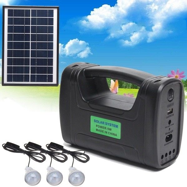 Illuminazione solare dell'interno Kit With di 12PCS SMD LED 3W 4W 5W	4Ah Batttery acido al piombo