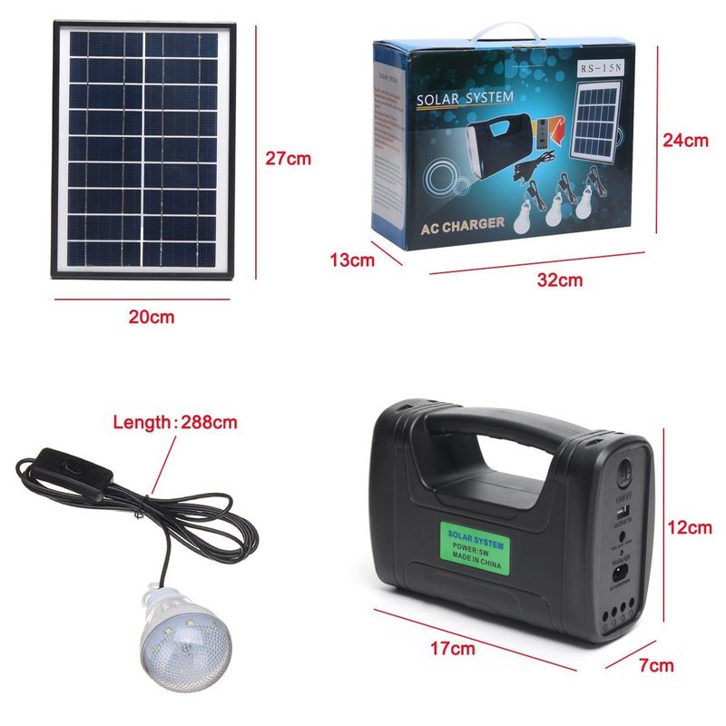 Illuminazione solare dell'interno Kit With di 12PCS SMD LED 3W 4W 5W	4Ah Batttery acido al piombo