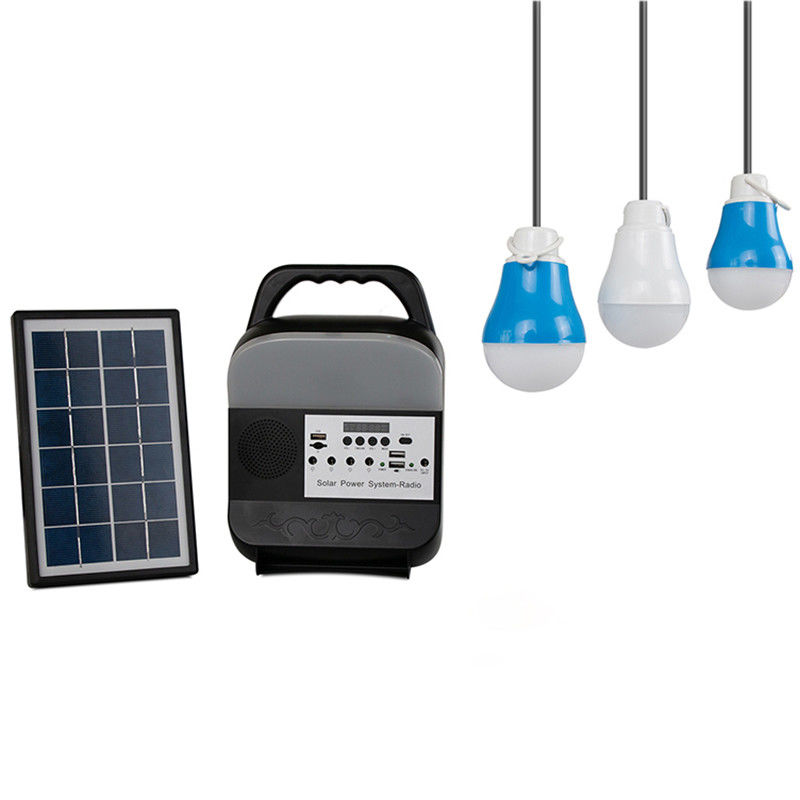 Caricatore solare del sistema di illuminazione di energia solare con il sistema solare portatile radiofonico del pannello dei pannelli solari