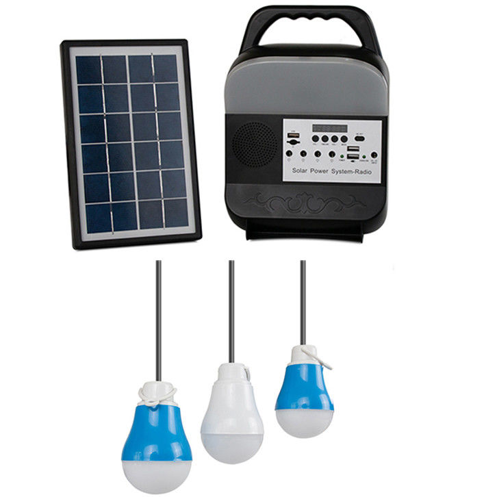 Caricatore solare del sistema di illuminazione di energia solare con il sistema solare portatile radiofonico del pannello dei pannelli solari