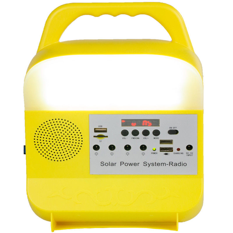 Caricatore solare del sistema di illuminazione di energia solare con il sistema solare portatile radiofonico del pannello dei pannelli solari
