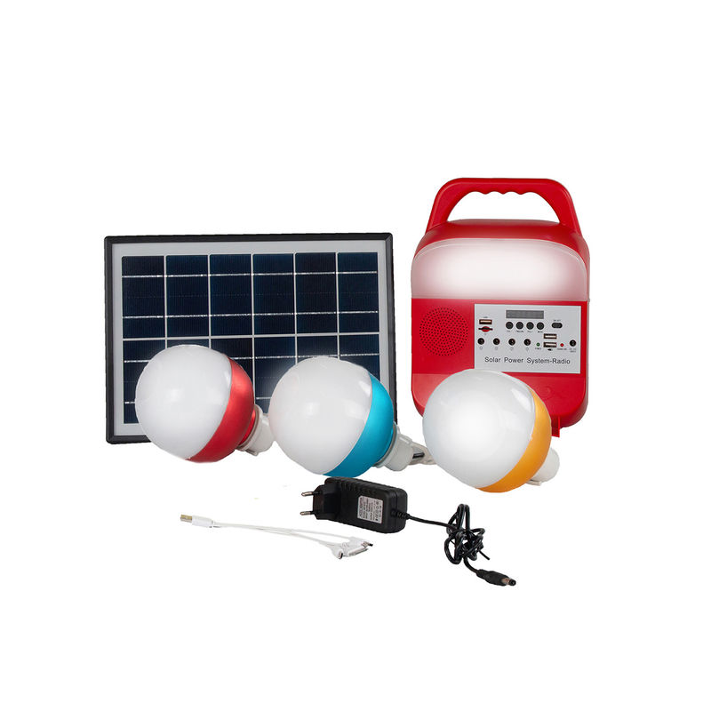 corredi portatili del sistema di illuminazione di energia solare delle lampadine del sistema 4 LED del pannello solare 12W