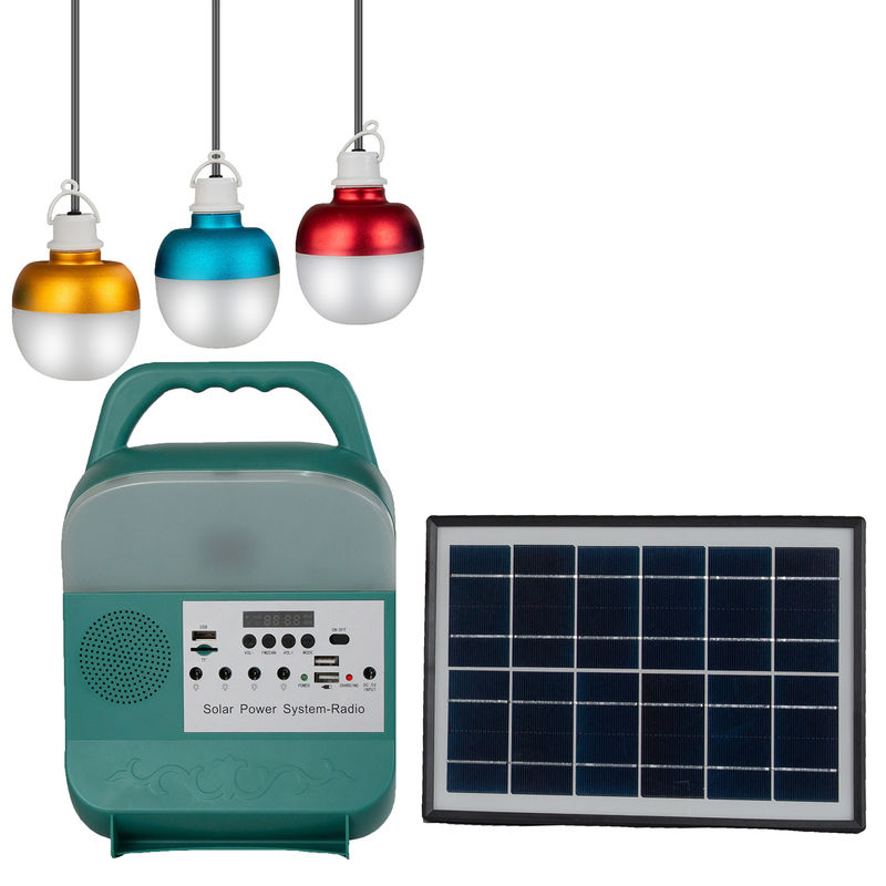 corredi portatili del sistema di illuminazione di energia solare delle lampadine del sistema 4 LED del pannello solare 12W