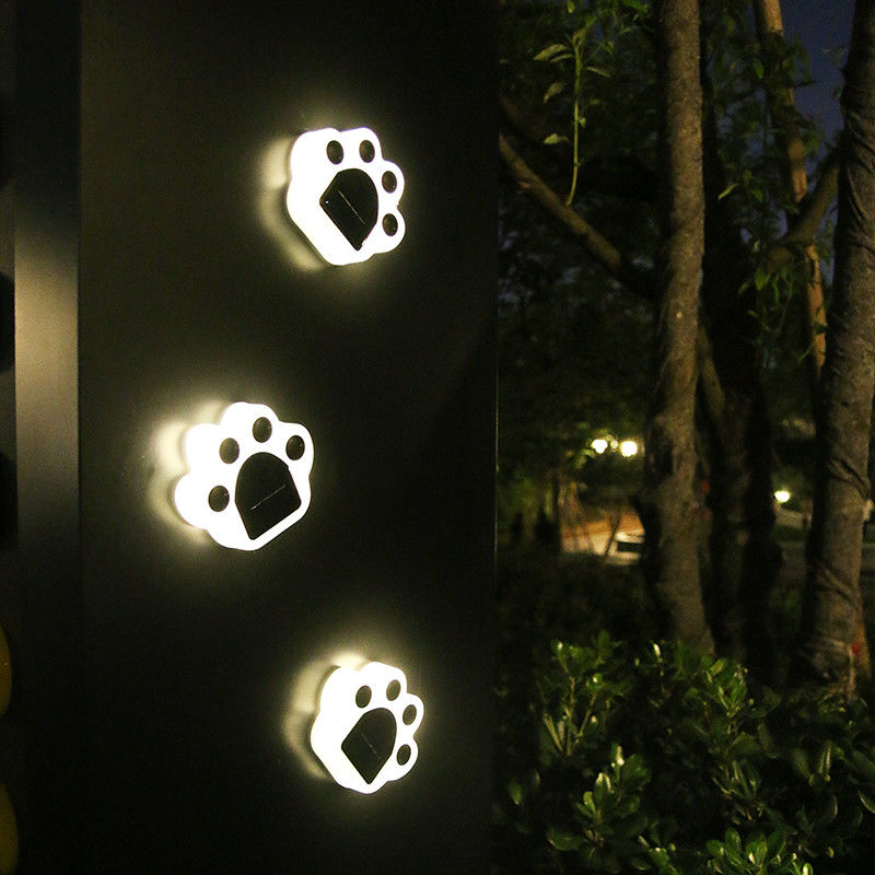 le luci decorative solari di 5000K 70lm inseriscono Cat Paw Print Solar Lawn Lamp