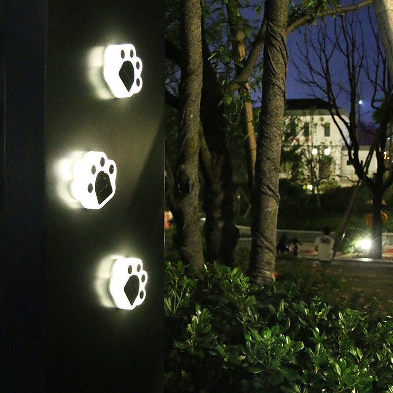 le luci decorative solari di 5000K 70lm inseriscono Cat Paw Print Solar Lawn Lamp