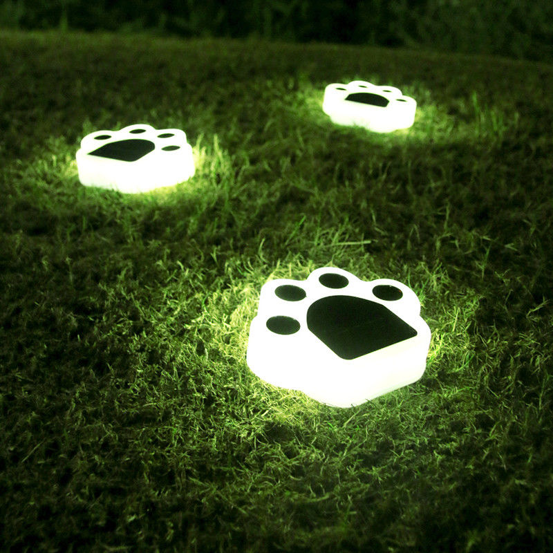 le luci decorative solari di 5000K 70lm inseriscono Cat Paw Print Solar Lawn Lamp
