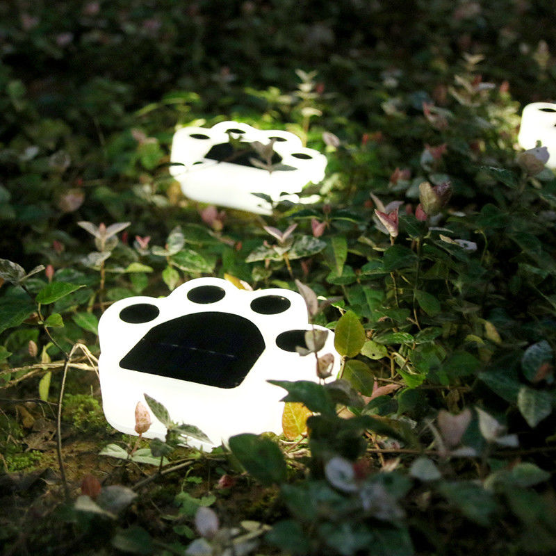 le luci decorative solari di 5000K 70lm inseriscono Cat Paw Print Solar Lawn Lamp