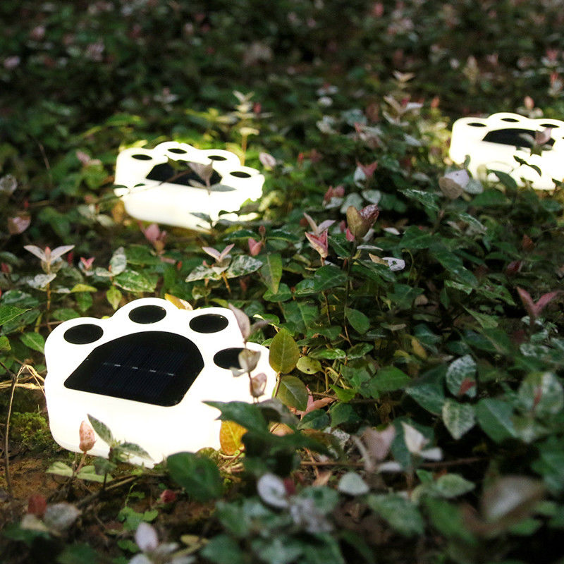 le luci decorative solari di 5000K 70lm inseriscono Cat Paw Print Solar Lawn Lamp