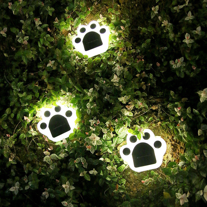 le luci decorative solari di 5000K 70lm inseriscono Cat Paw Print Solar Lawn Lamp