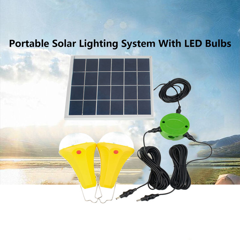 lampadine solari portatili 2pcs*3W per il sistema di illuminazione di campeggio all'aperto domestico