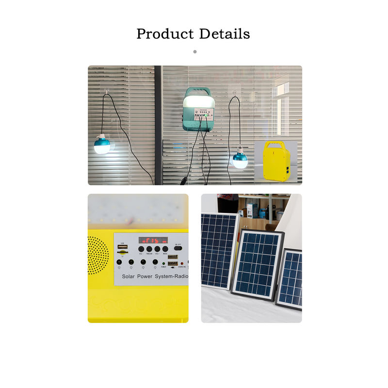 del generatore solare portatile 3pcs sistema di illuminazione domestico 5W 3.7V con la radio di FM dell'altoparlante
