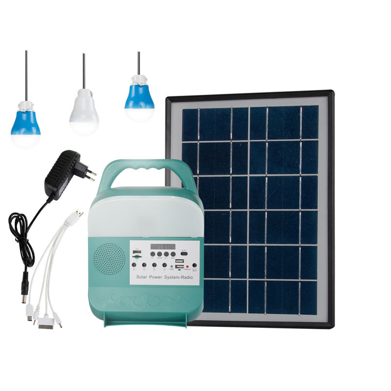 del generatore solare portatile 3pcs sistema di illuminazione domestico 5W 3.7V con la radio di FM dell'altoparlante