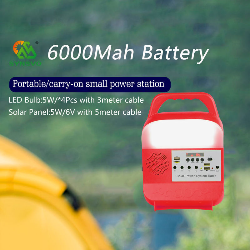 sistema di illuminazione solare portatile del generatore di 6000Mah 5kw Kit Handed Type