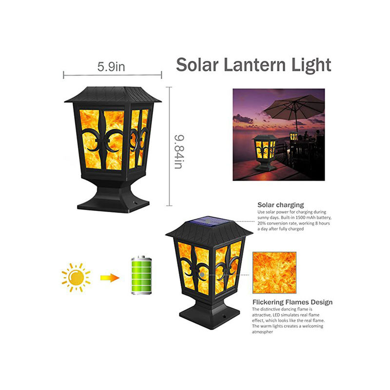 La parete solare all'aperto del IP 65 accende la lampada da parete impermeabile del giardino LED della fiamma del fuoco 3.2V
