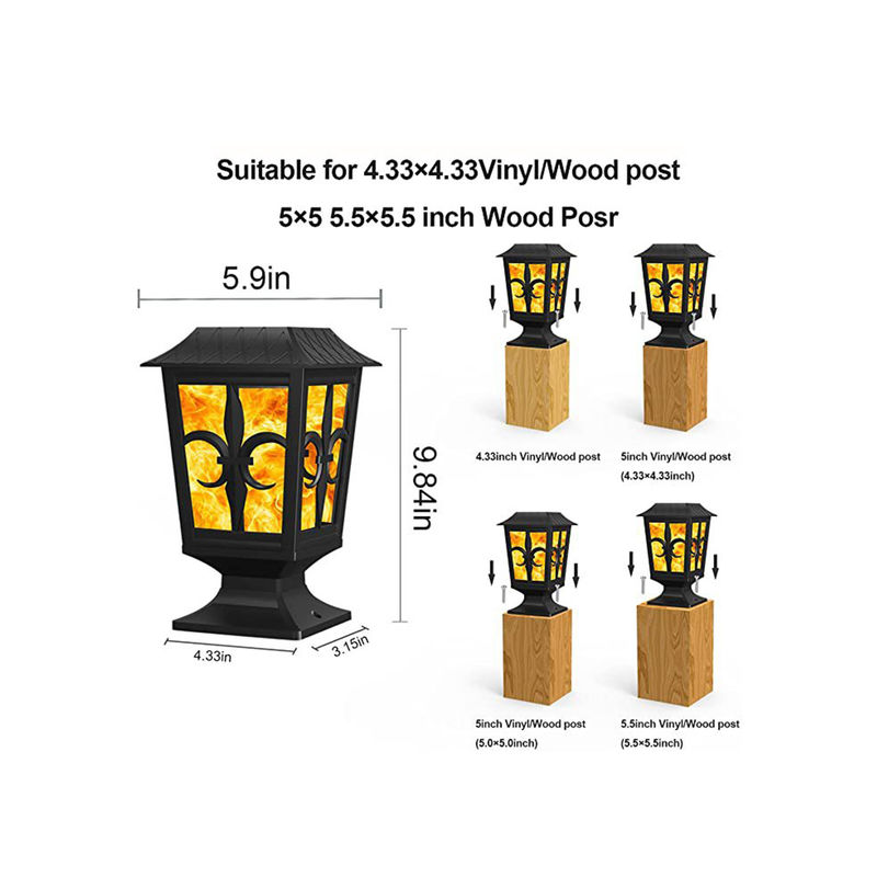 La parete solare all'aperto del IP 65 accende la lampada da parete impermeabile del giardino LED della fiamma del fuoco 3.2V