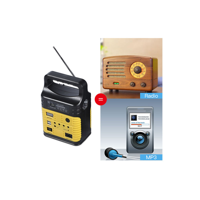 radio portatile MP3 Mini Outdoor Camping del sistema Kit With Built In FM di energia solare 7500mah