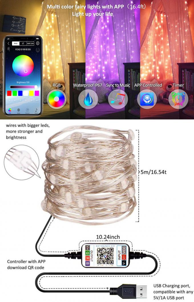 Lampada impermeabile all'aperto di USB della nuova del LED lampada del rame con la vendita all'ingrosso decorativa della corda della lampada di colore di bassa tensione