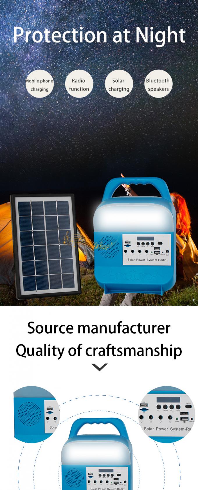Piccolo sistema della generazione di energia solare che accende l'altoparlante portatile di commercio estero Bluetooth della famiglia con la radio