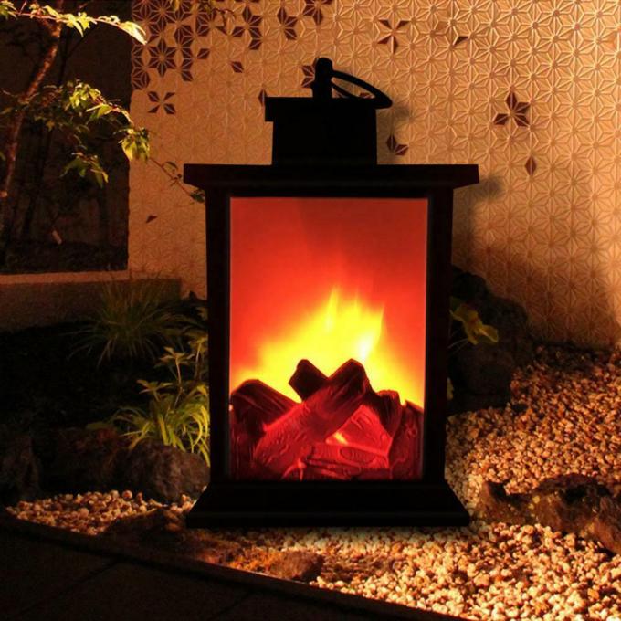 Luce tremula della decorazione di Natale della lanterna di effetto LED della fiamma del fuoco di ceppo della lampada del camino