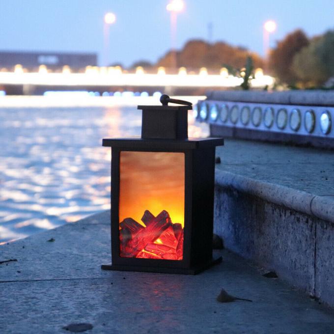 Luce tremula della decorazione di Natale della lanterna di effetto LED della fiamma del fuoco di ceppo della lampada del camino