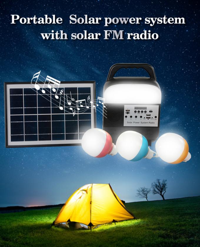 Piccolo sistema di illuminazione solare con la carta di TF/radio doppia di /FM del giocatore Jack/Bluetooth/MP3 di USB