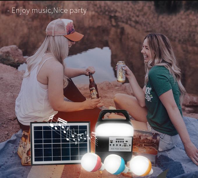Piccolo sistema di illuminazione solare con la carta di TF/radio doppia di /FM del giocatore Jack/Bluetooth/MP3 di USB