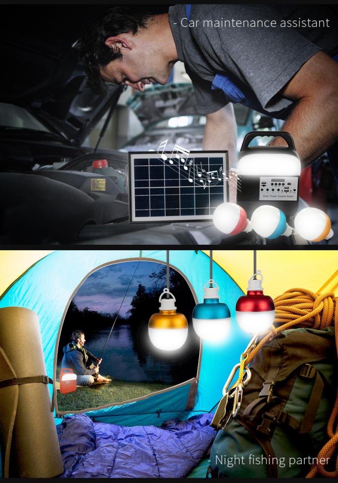 Piccolo sistema di illuminazione solare con la carta di TF/radio doppia di /FM del giocatore Jack/Bluetooth/MP3 di USB