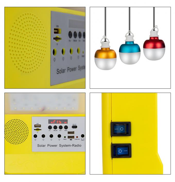 Piccolo sistema di illuminazione solare con la carta di TF/radio doppia di /FM del giocatore Jack/Bluetooth/MP3 di USB