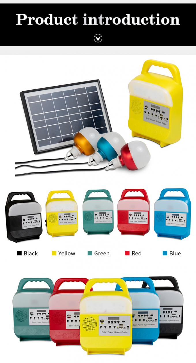 Piccolo sistema di illuminazione solare con la carta di TF/radio doppia di /FM del giocatore Jack/Bluetooth/MP3 di USB