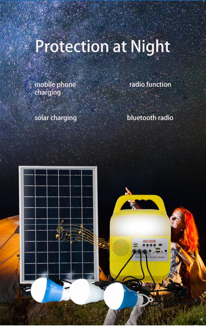 Sistema di illuminazione solare con il caricatore del telefono cellulare, adatto portatili a casa ed a campeggio